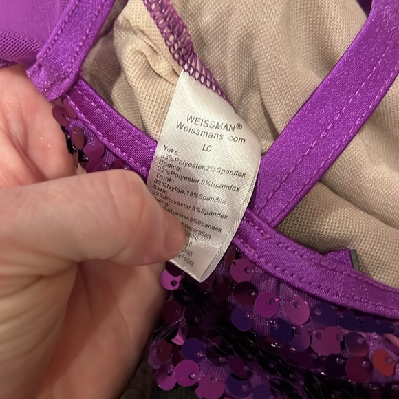 Weissman Purple Biketard Large Child - Picture 4 of 5